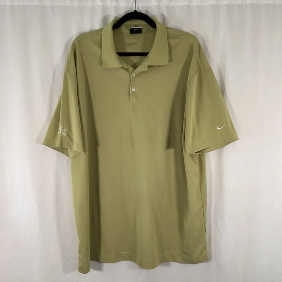 Nike Golf Polo Shirt Men's XXL Green Short Sleeve 1/4 Button Collared cfg - Picture 1 of 9